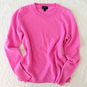 J. Crew 100% Cashmere Vibrant Pink Crew Neck Sweater
